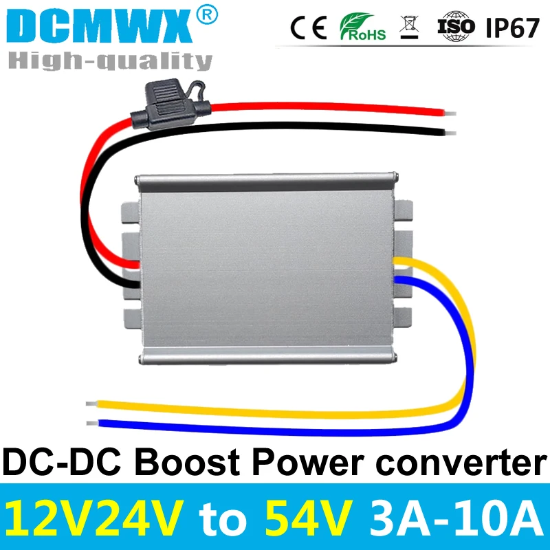 

12V to 54V Boost Converter 10V 12V 13.8V 14V 16V 18V 20V DC DC 1A 2A 3A 4A 54W 108W 162W 216W Modular Made in China CC CV DCMWX