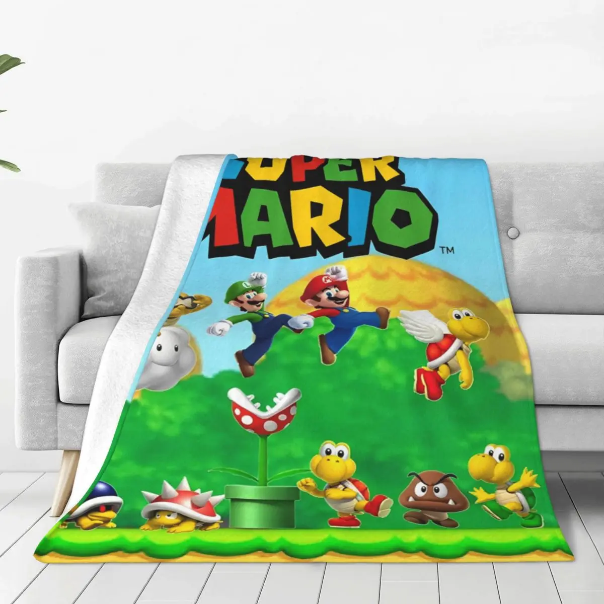 

Marios Cartoon Games Blanket Coral Fleece Plush Ultra-Soft Throw Blanket for Home Couch Bedspread