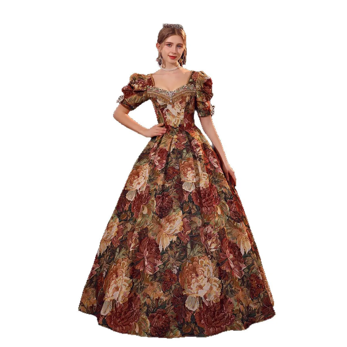 น้ําเงิน Noble Princess ภาพวาดสีน้ํามัน Travel Photo จัดเลี้ยงเครื่องแต่งกายละครอังกฤษชุด Vestidos De Festa Luxo