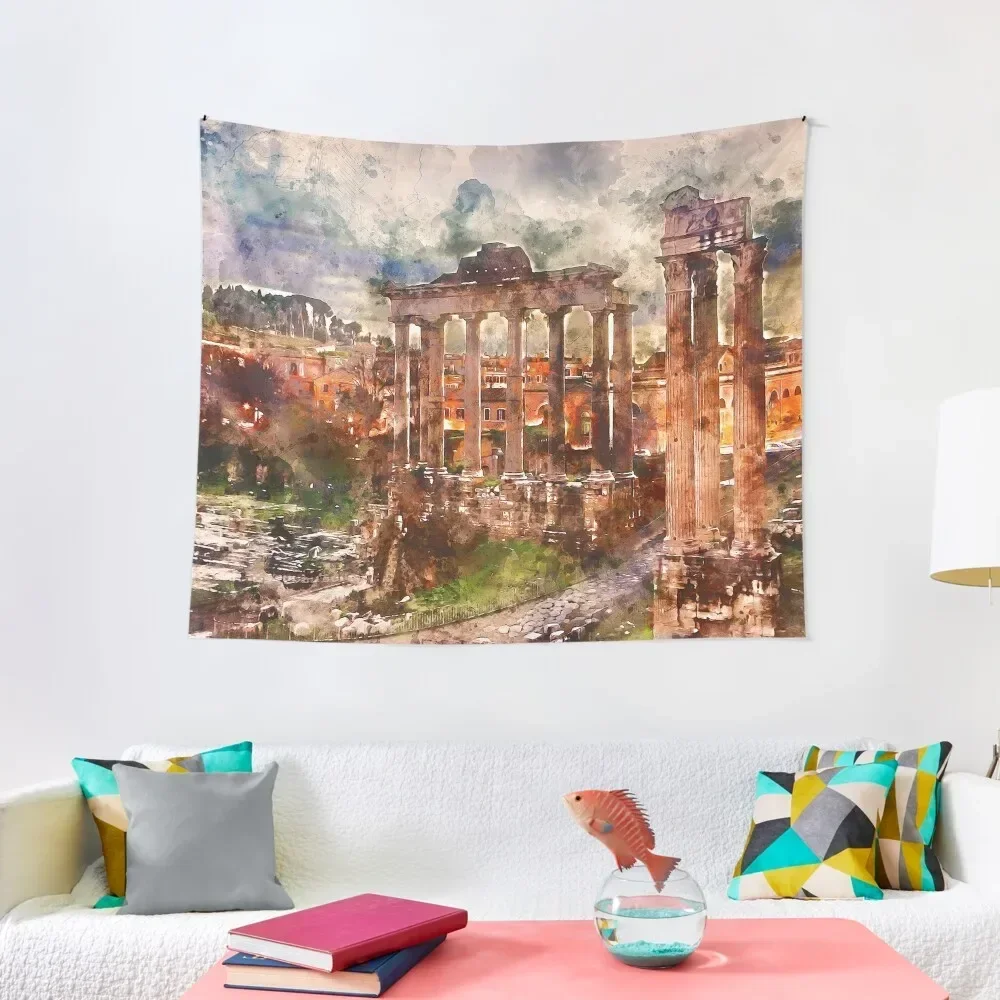 

The Imperial Fora, Rome Tapestry Home Decor Accessories Decorative Wall Mural Outdoor Decor Tapestry