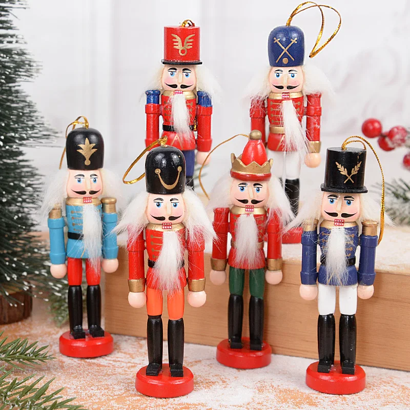 

6pc Christmas Nutcracker Soldier Wooden Ornaments Xmas Tree Hanging Decoration Christmas Decor For Home 2023 Natal New Year Gift