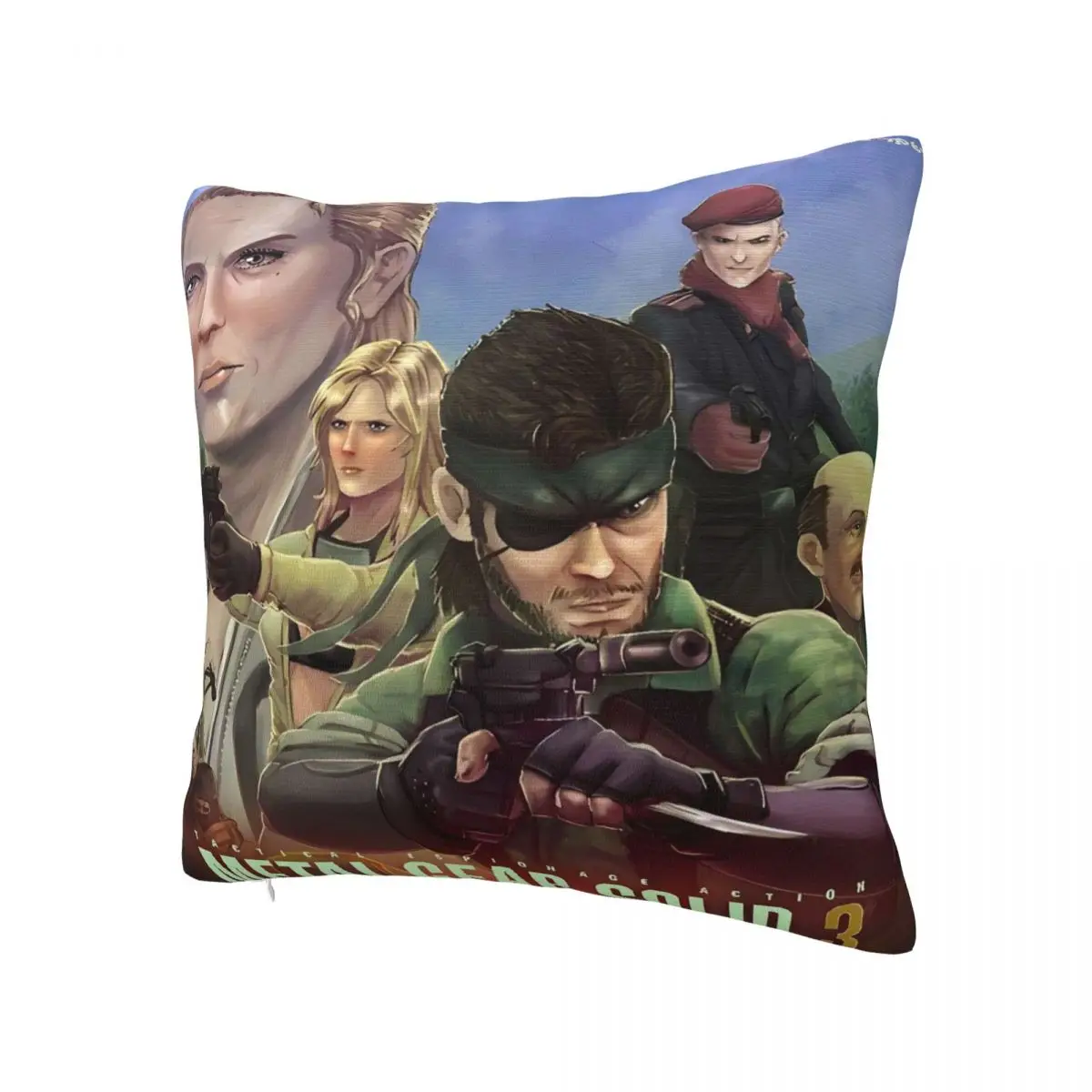 Metal Gear Solid Snake Game Pillow Cover Polyester Pillow Case Cushion Cover Funny Pattern Pillowcases For Sofa Home Decoration