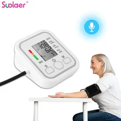 SUOLAER Home Health Care Digital Lcd Upper Arm Blood Pressure Monitor Heart Beat Meter Machine Tonometer for Measuring Automatic