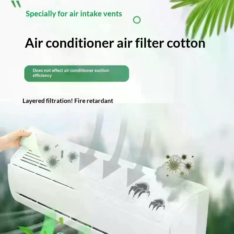 Air Purification Filter Pad Reusable Anti-Dust Odor Resistant Air Conditioner Inlet Cotton Filters for Home