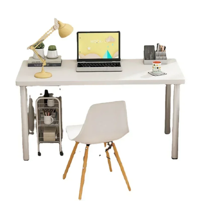 Bureau d'ordinateur blanc pour la maison, chambre à coucher, table de maquillage, location d'étudiant, étude, contre le mur, simple