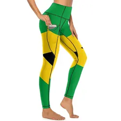 Jamaica Flag Leggings National Celebration Fitness Yoga Pants Push Up Retro Leggins Stretchy Design Sport Legging Birthday Gift