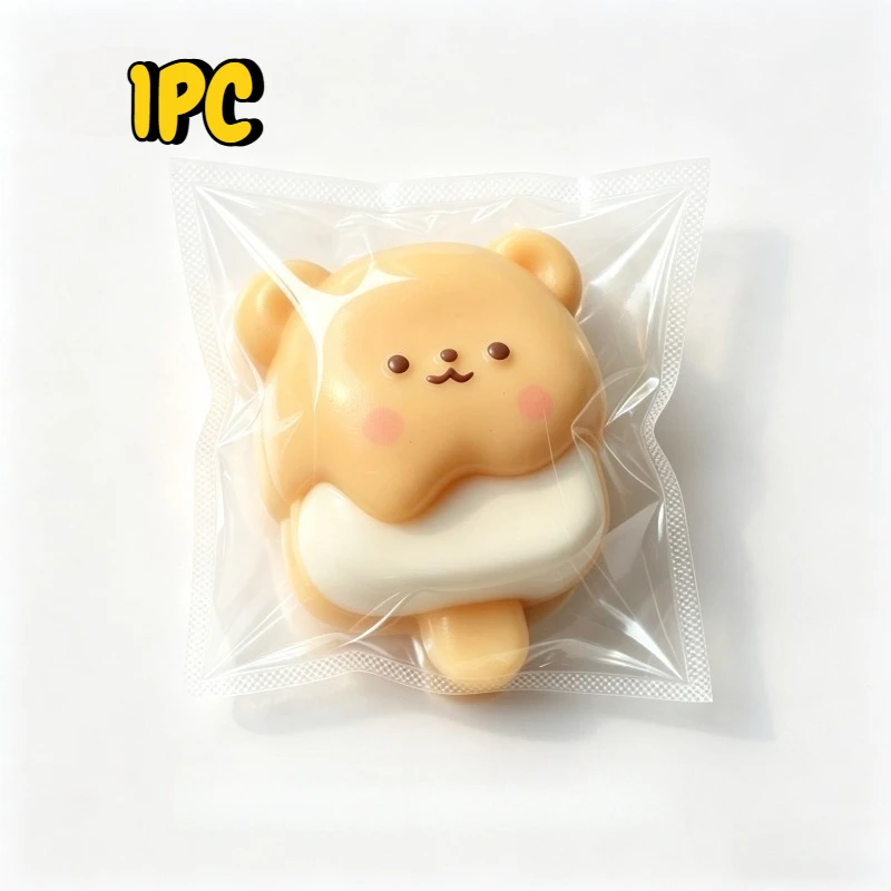 Cute Bear Popsicle Squishy Slow Rising Squeeze Stress Relief Toy Kawaii Desktop Ornament Holiday Gift Bag Filler For Kids
