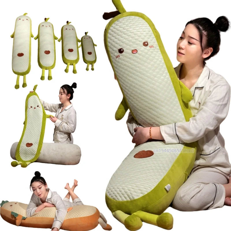 

150cm Cartoon Long Fruit Green Avocado Stuffed Doll Giant Peach Carrot Plush Toy Soft Cool-feeling Sleeping Pillow Gift For Kids