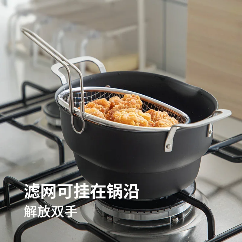 مقلاة بيضاوية مكواة يابانية مع غطاء من النوع العميق موفرة للوقود ومضادة للالتصاق مقلاة تمبورا مضادة للرذاذ والزيت مقلاة صغيرة موديل جديد