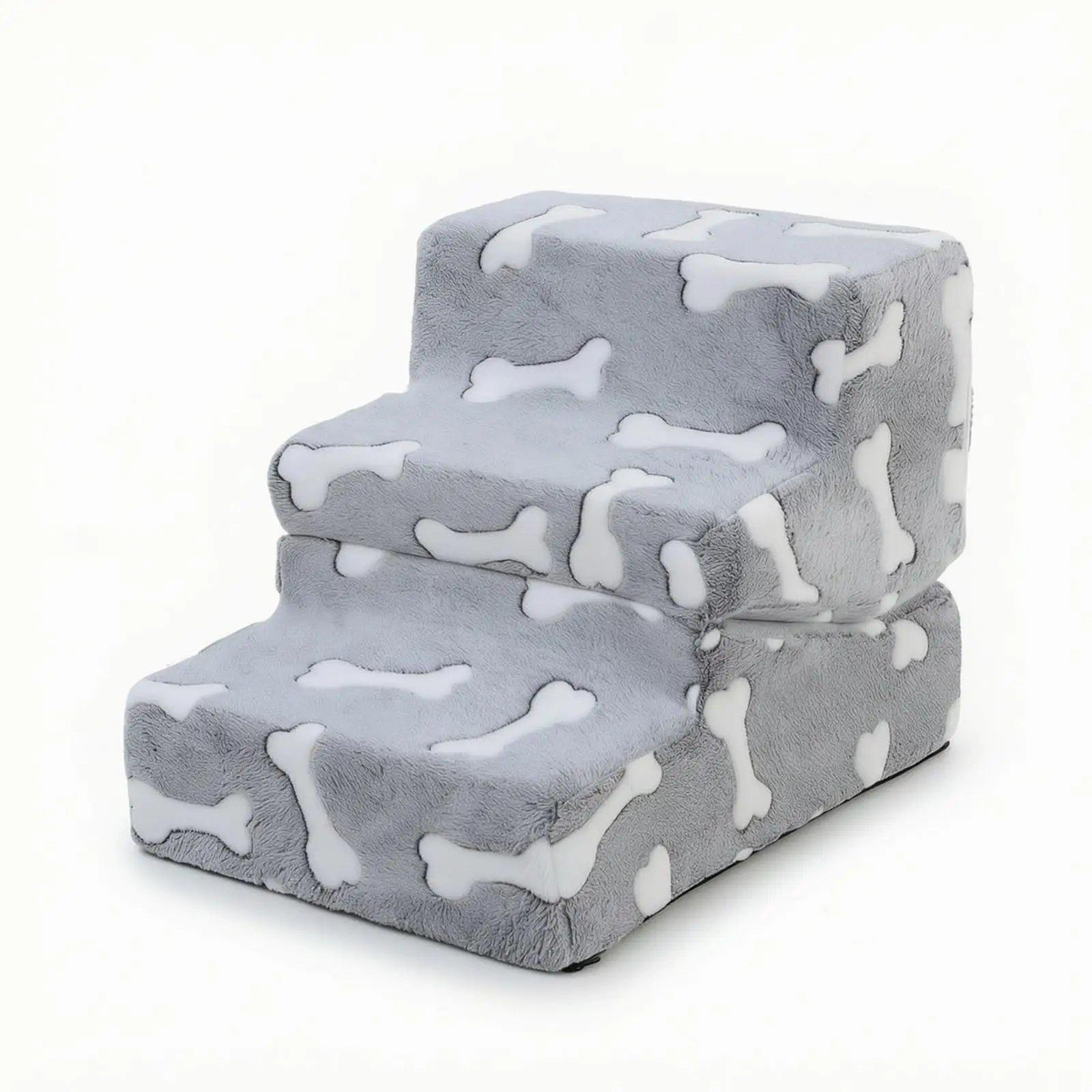 Plush Covered Climbing Ramp Steady Pet Stairs for Small Cats Dogs Easy Wash Bed Couch Helper