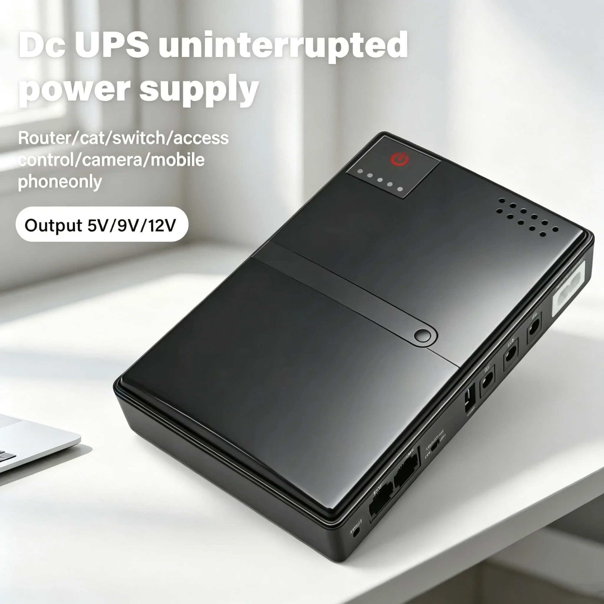 DC1018L Uninterruptible Power Supply 18W and Replaceable 18650 Battery Desgin - 5V 9V 12V Output for Router Modem Backup Power