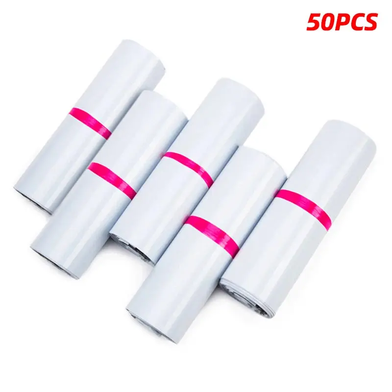 50pcs/Lots White Courier Bag Express Envelope Storage Bags Mail Bag Mailing Bags Self Adhesive Seal Plastic Packaging