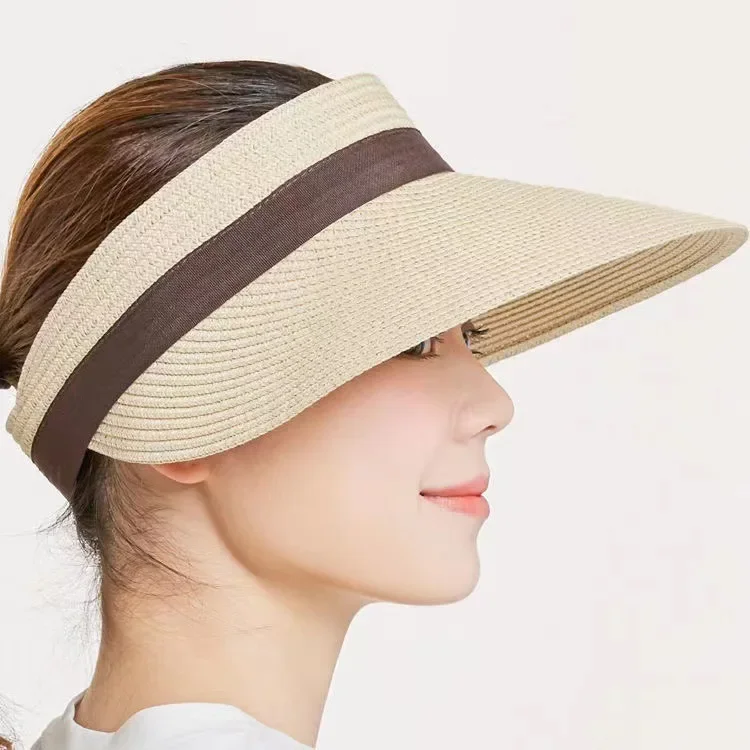 

Women's Summer Wide Brim Bow Straw Hat - Fashionable Korean Style Hat for Women