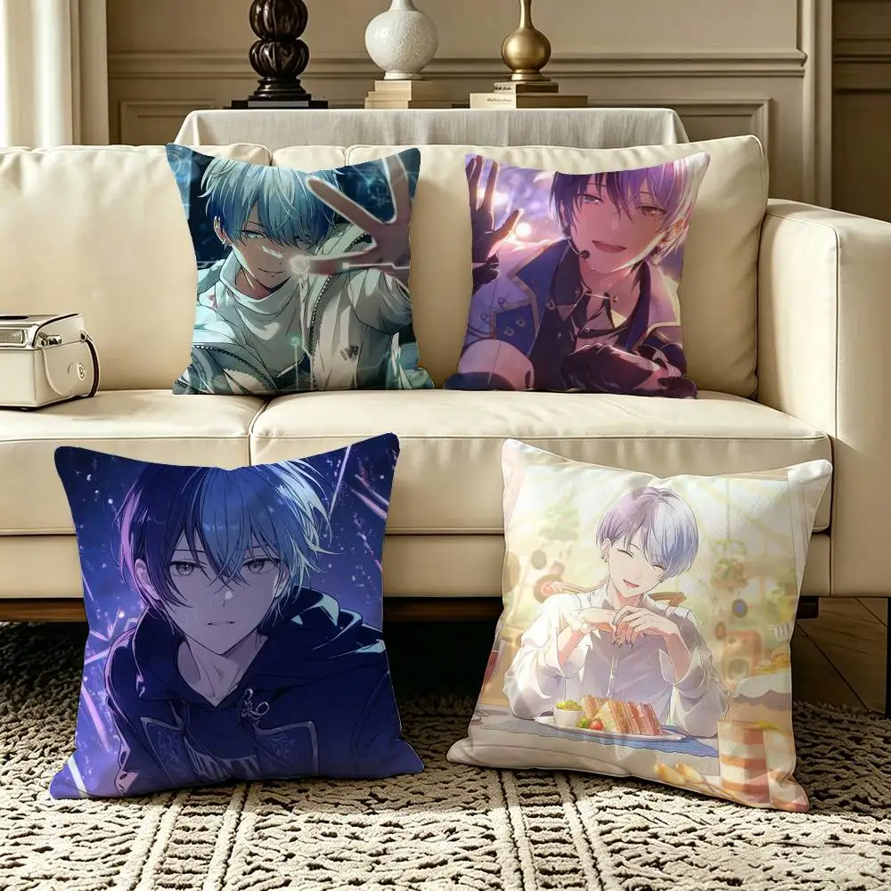 A-Aoyagi Toya P-Project SEKAI Landscape  Square Double-Sided printed Pillow Case Bedroom Bedside Pillow Sofa Cushion Cover