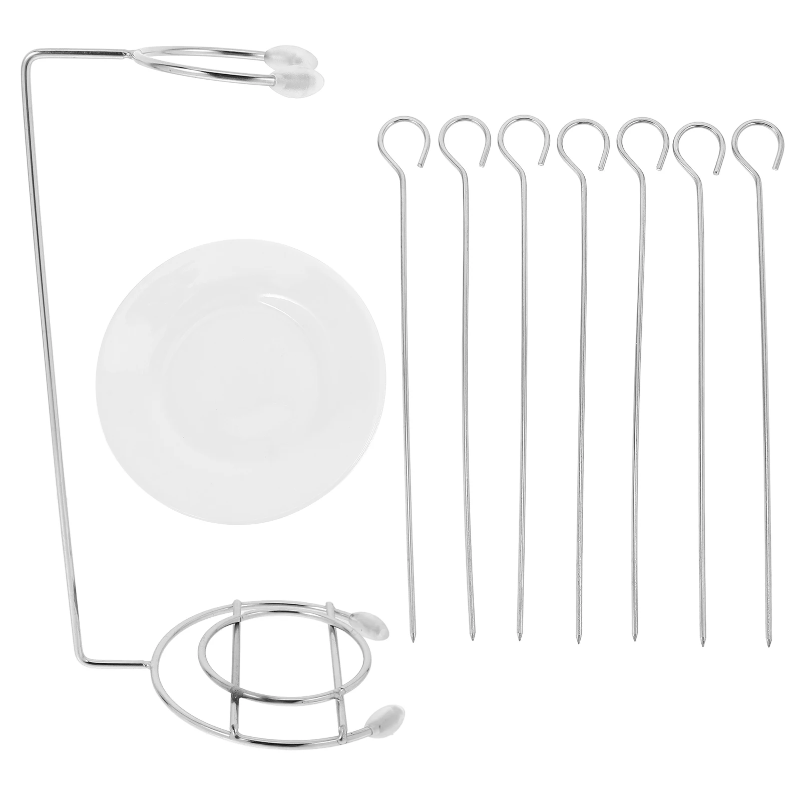 

1 set 1 Set Stainless Steel Kebab Skewers Hanger Grilling Skewer Stand Grill Food Secure Bbq Accessories Kebab Bracket