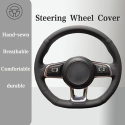 Microfiber Leather Steering wheel Cover For Volkswagen VW Golf R MK7 Golf 7 GTI VW Polo GT Handle Cover Interior Car Accessories