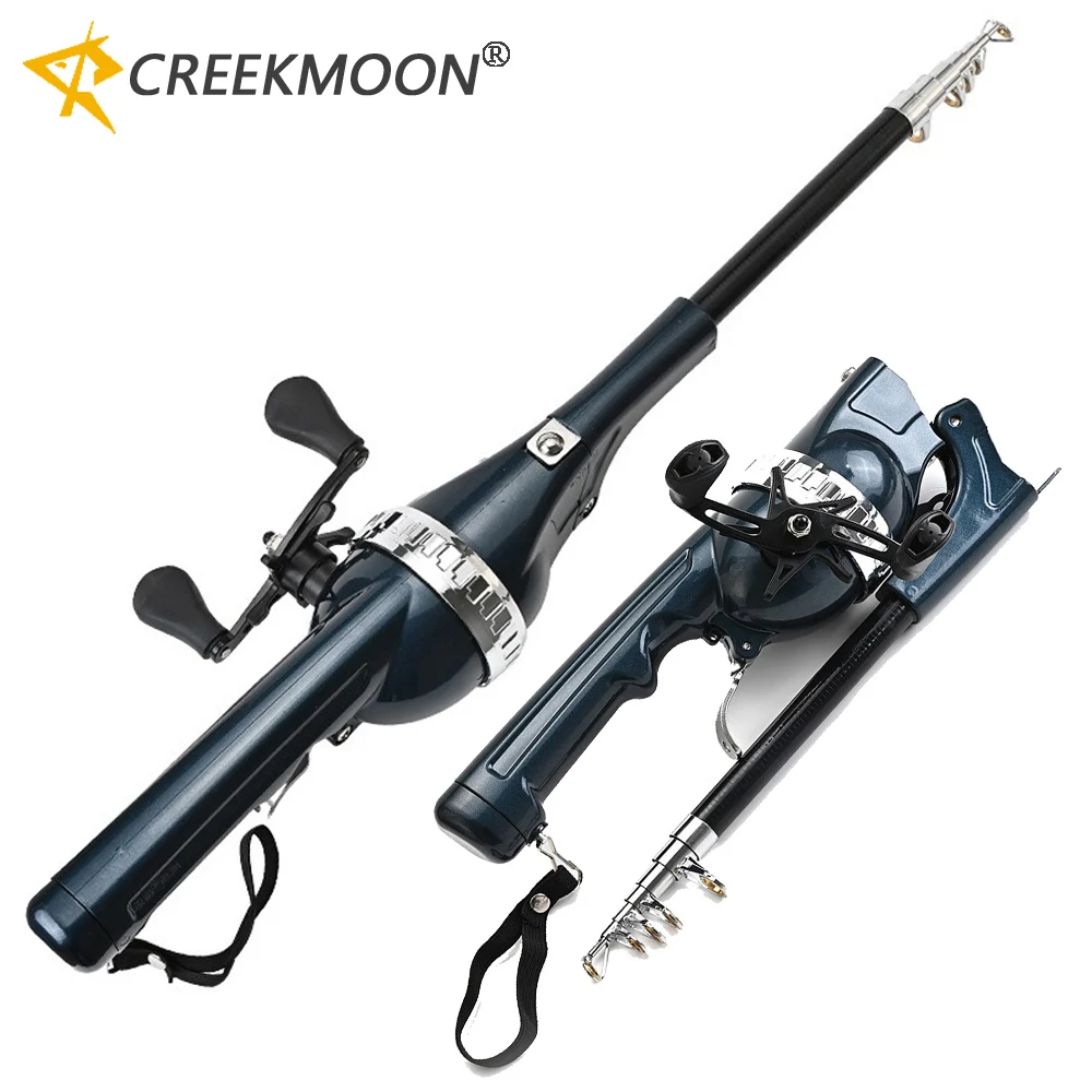 1.31M Sea Rods Suit Telescopic Folding Mini Fishing Pole Combo Fiberglass Reel Lure Fishing Spinning Rod Fish Tackle Set Line