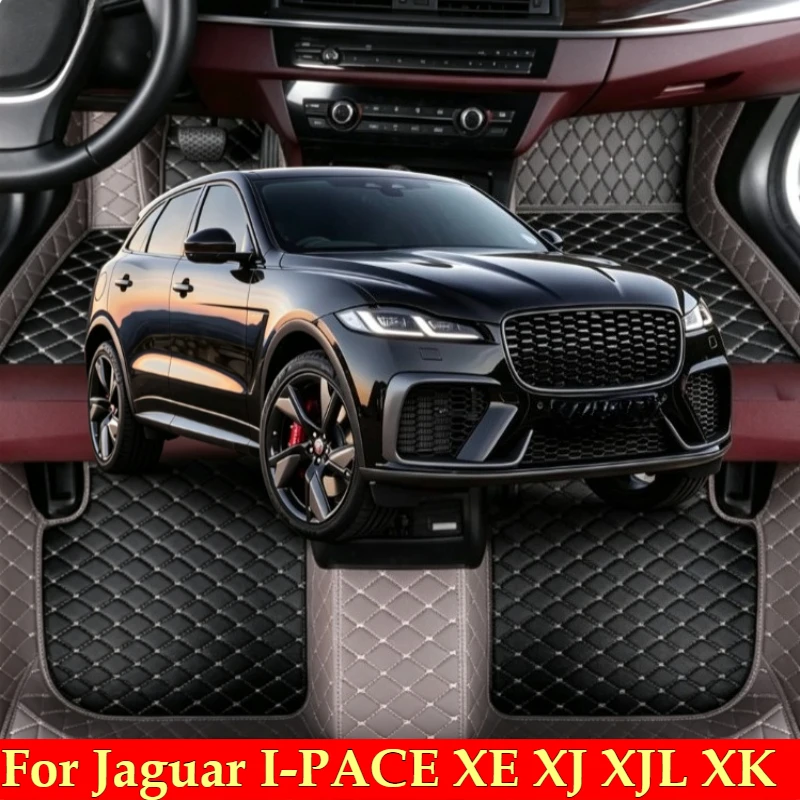 Custom car floor mat For Jaguar I-PACE XE XJ XJL XK 2000-2019 Foot Pads accessories full coverage carpet carplay Interior para