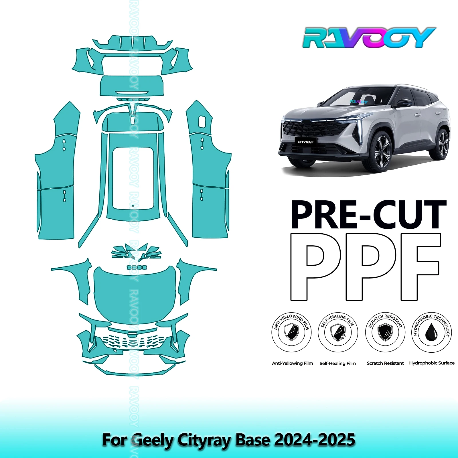 

Full Vehicle Clear Bra Precut PPF Paint Protection Film For Geely Cityray Base 2024-2025