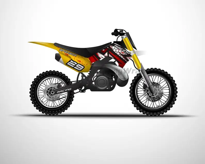 Motocross Dirt bike Template Mockup, Motocross Graphics, Bike vector, Vehicle Wrap Design, Dirt bike Stickers design, Mock ups m