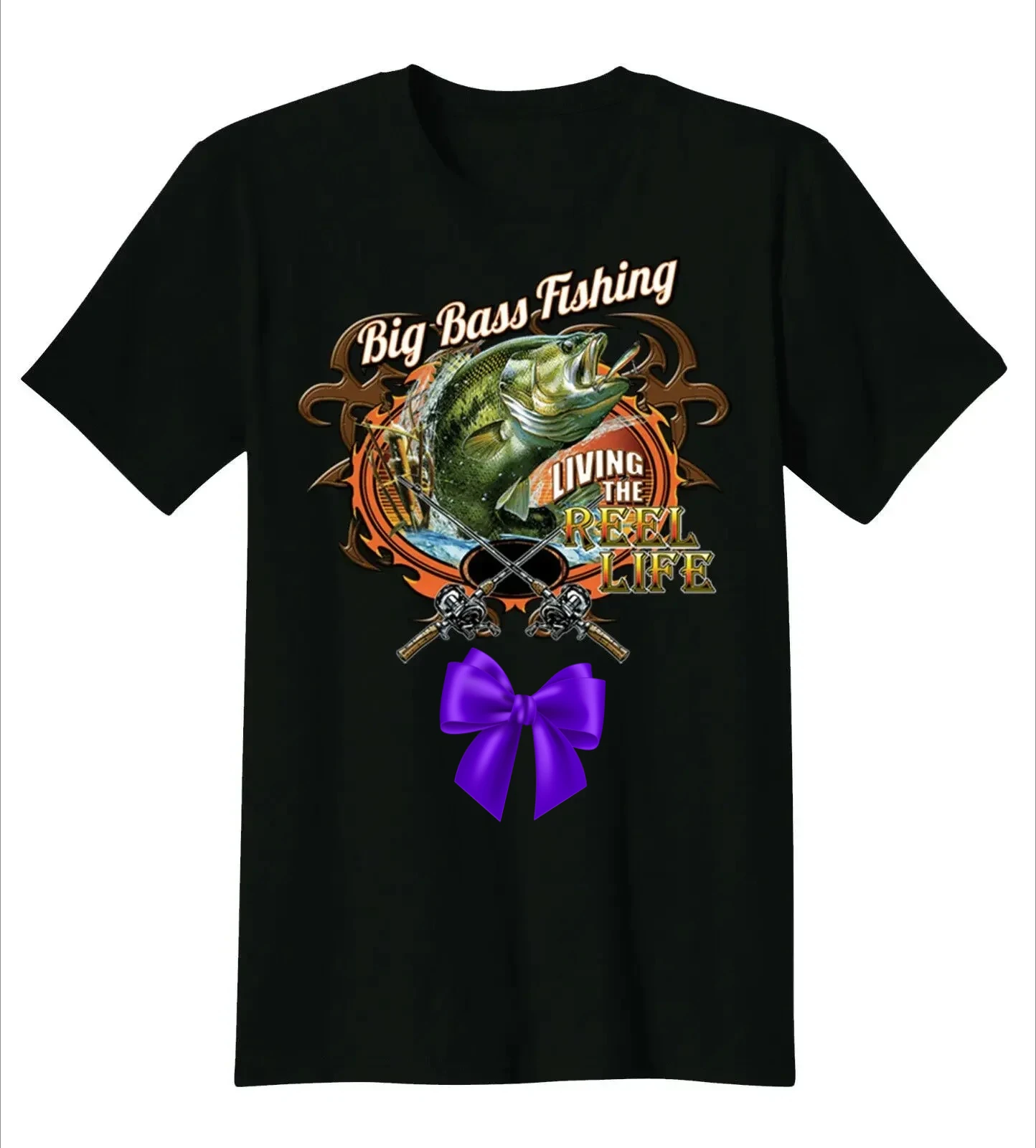 

The Reel Life Funny Big Bass Fishing Anglers Gift T-Shirt 100% Cotton O-Neck Summer Short Sleeve Casual Mens T-shirt Size S-3XL