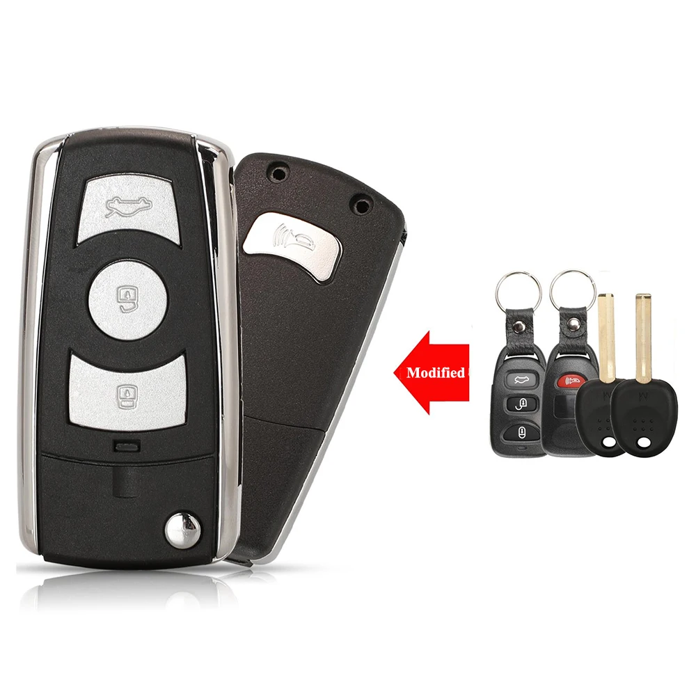 

jingyuqin New Replace 4 Buttons Modified Flip Remote Car Key Shell Case Cover For Hyundai Accent 2016 Sonata Limited 2011