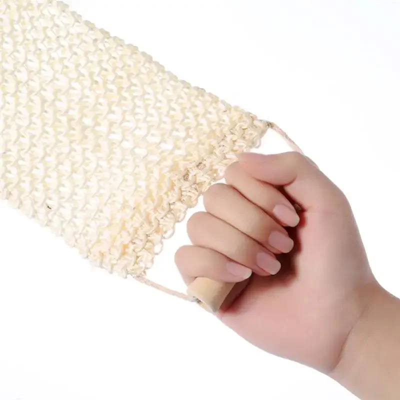 Portable Double Sided Natural Sisal Bath Towel Exfoliating Back Scrubber Body Washing Cloth Bathing Accessory Shower Sponge