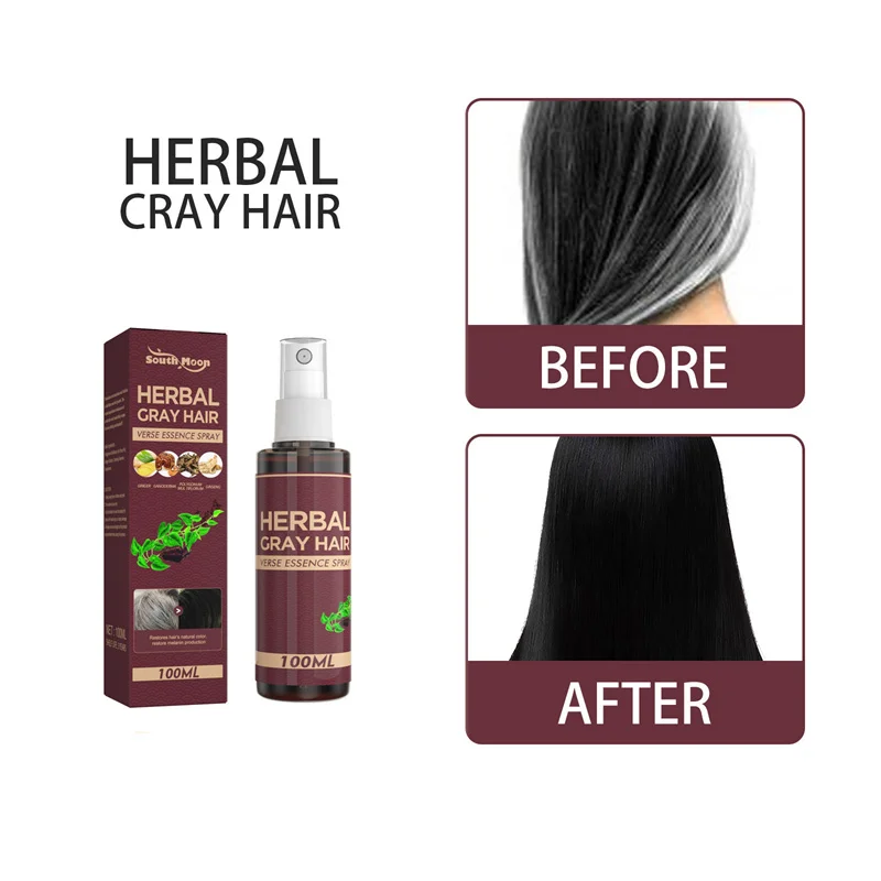 

Liquid Herbal Cure White Hair Treatment Spray Restore Change White Gray Hair To Natural Black Essence Nourishing Hair Care