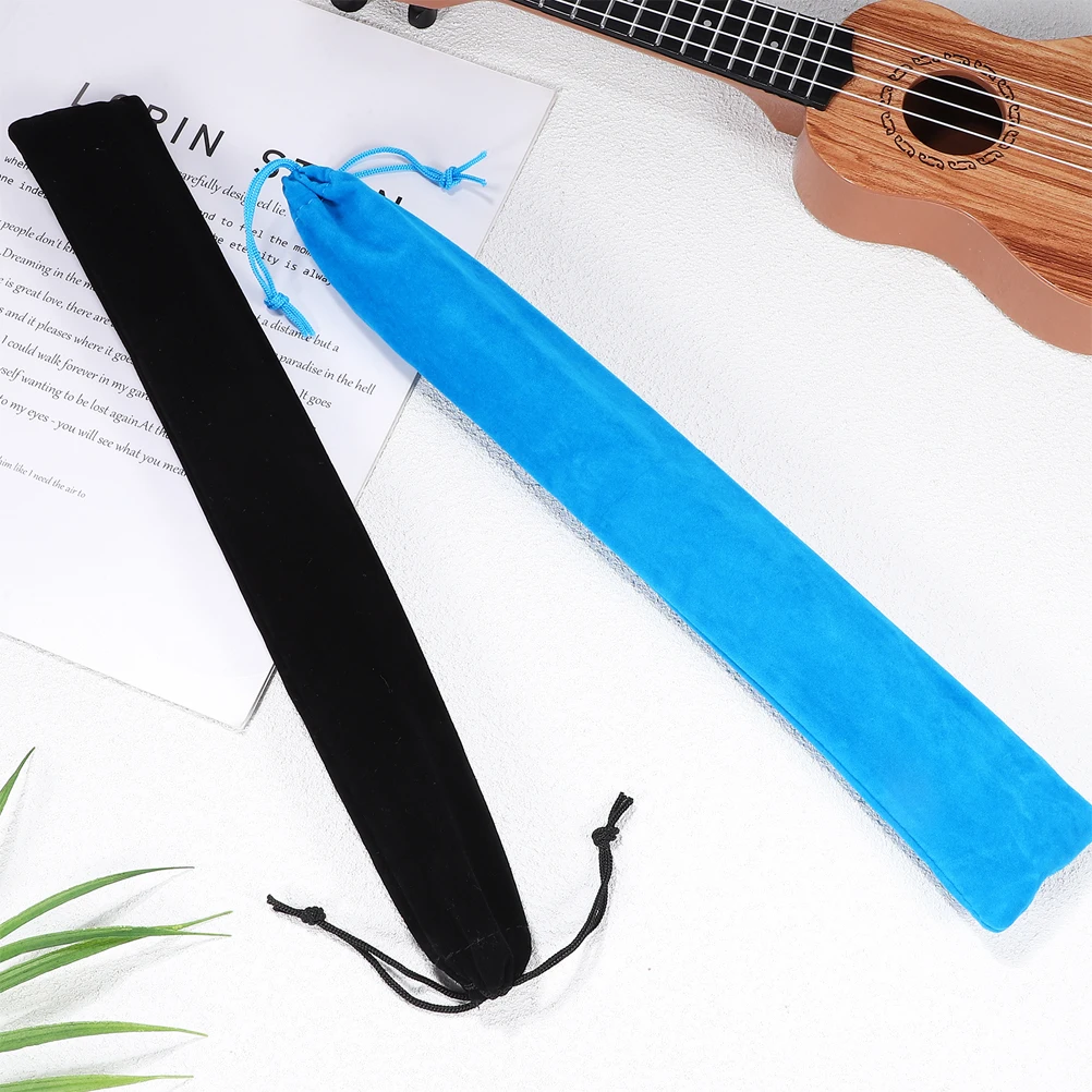 

3 Pcs Instrument Storage Bag Drawstring Flute Carrying Music Pouch Clarinet Drawstrings Bags Case for Vertical Flutes