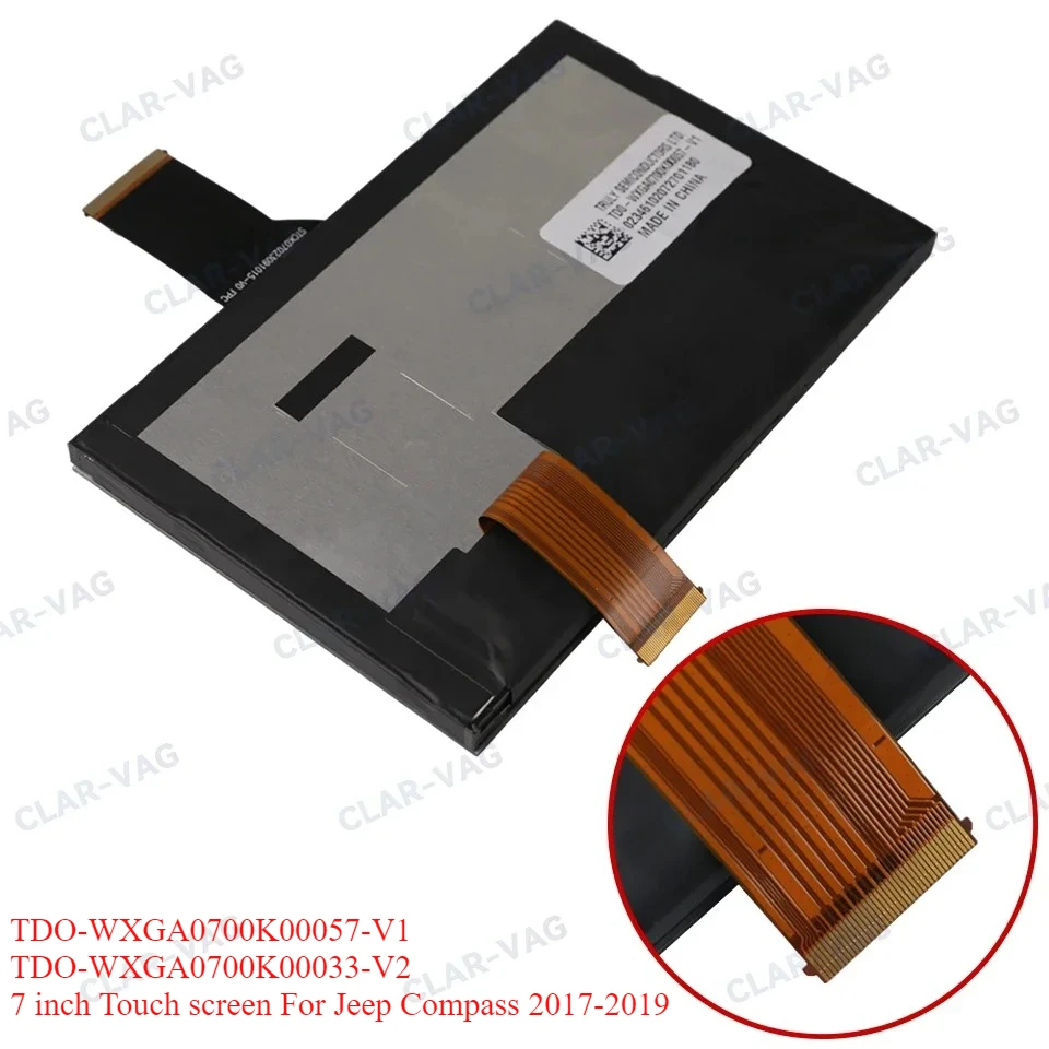 

7 inch Touch screen TDO-WXGA0700K00057-V1 For Jeep Compass 2017-2019 TDO-WXGA0700K00033-V2 OEM TD0-K00033-S-W-1-ELCD Display