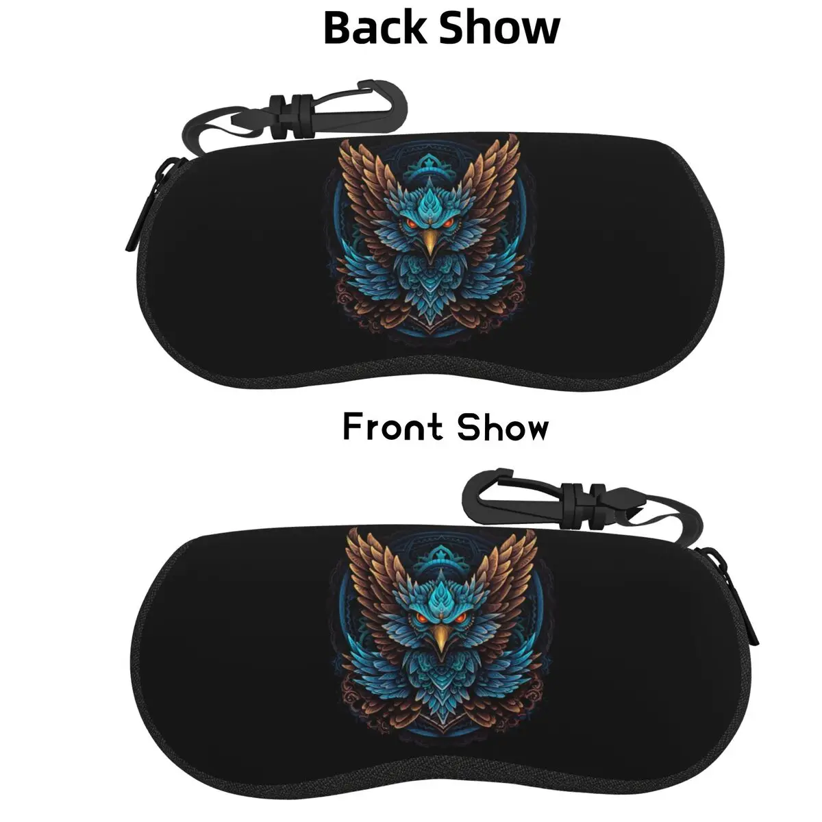 

Fierce Eagle Shell Glasses Case Portable Sunglasses Box Women Men Soft Eyeglass Bag Pouch