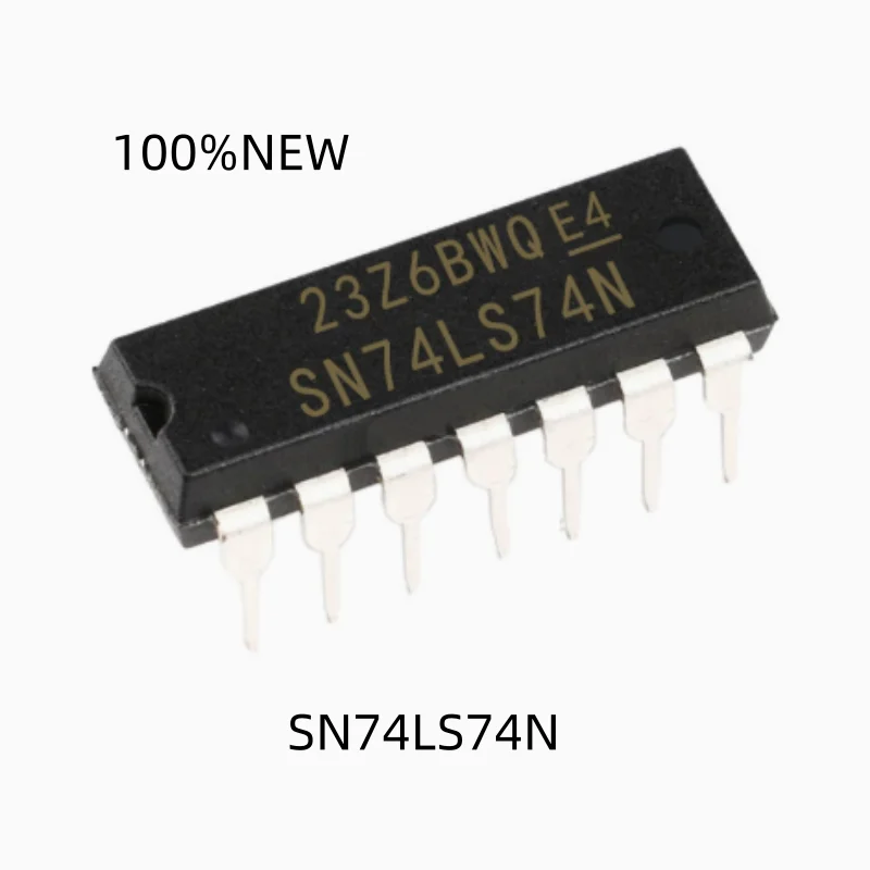 (10 Pieces) 100% New Sn74Ls74N 74Ls74N Dip-14 Dual D-Type Flip-Flop Logic Ic Chip