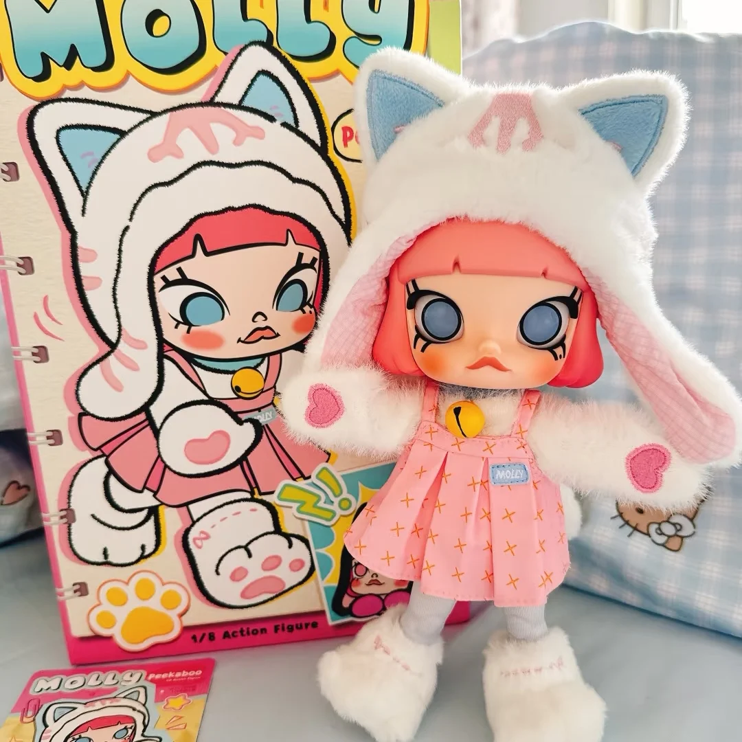 Genuine Pop Mart MOLLY Peekaboo Series Figurines Gifts Toys