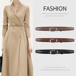 Ceinture en cuir mince pour femme, ceinture décorative avec manteau en jean, structure en alliage personnalisée, mode simple, haute qualité