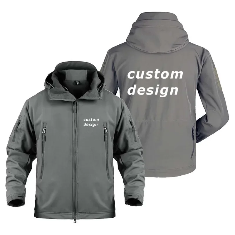 Custom Design Support Customization Diy Logo Multiple Pockets Fleece Warm SoftShell Jackets for Men Military Outdoor Man Coat