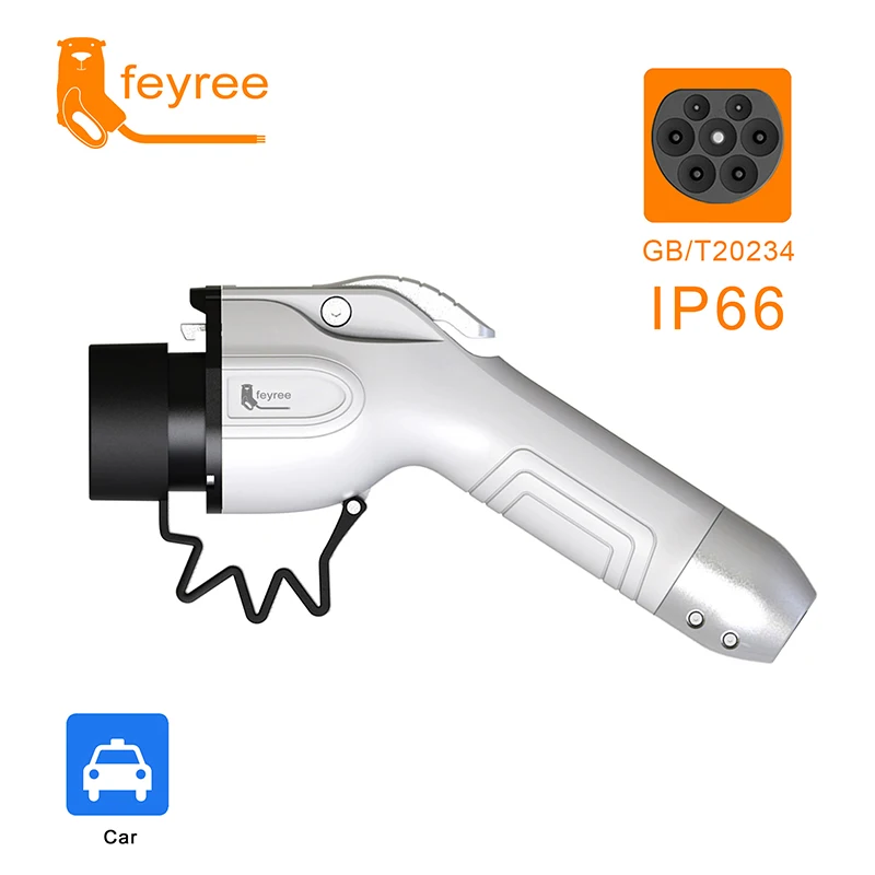 Feyree EVSE Car Charger Plug Female Car Side GB/T Adapter 16A 32A 1 Phase 3 Phase for Electric Vehicle Charging Station