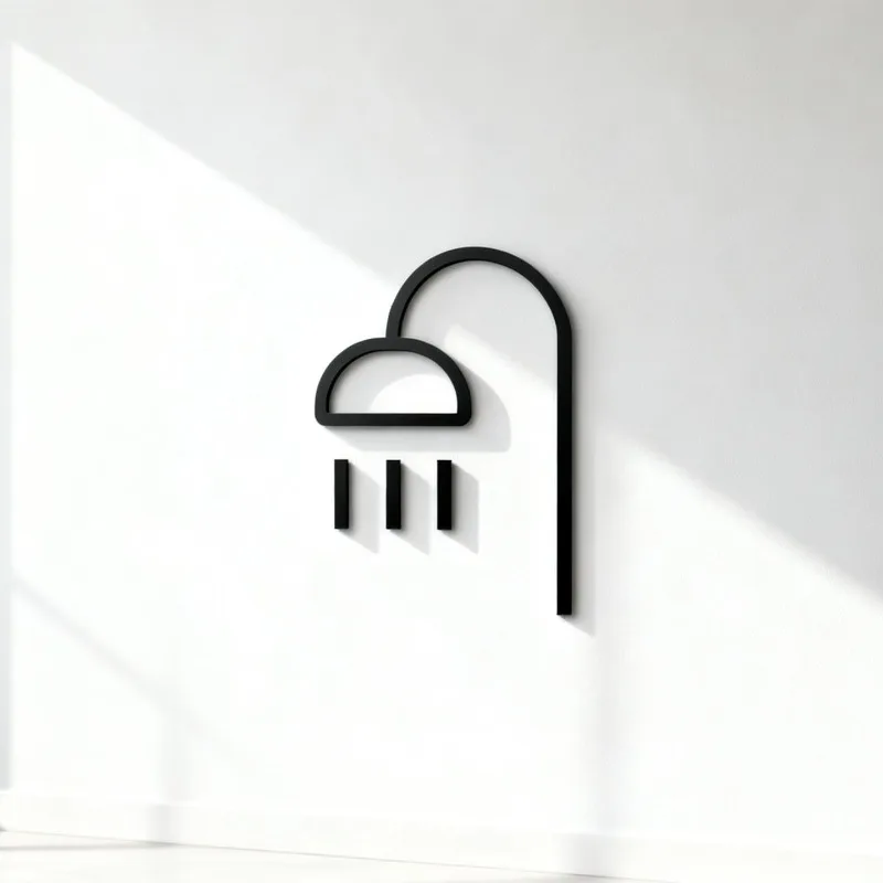 3D Acrylic Self-Adhesive Shower Sign Minimal 17cm for Salon Hotel Christmas New Year Gift
