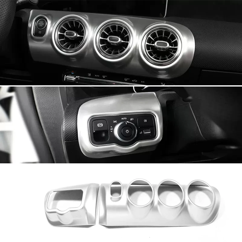 For Mercedes-Benz A Class W177 V177 2019-2021 CLA C118 W118 2020 Chrome Interior window swtich /air vent /gear armrest cover