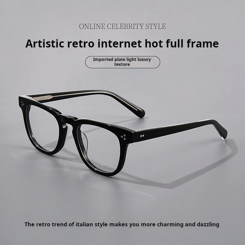 TFTB Luxury Retro Acetate Men and Women Glasses Fashion Trend Eyewear Square Round Optical Prescription Eyeglasses Frame 139mm - Image 3
