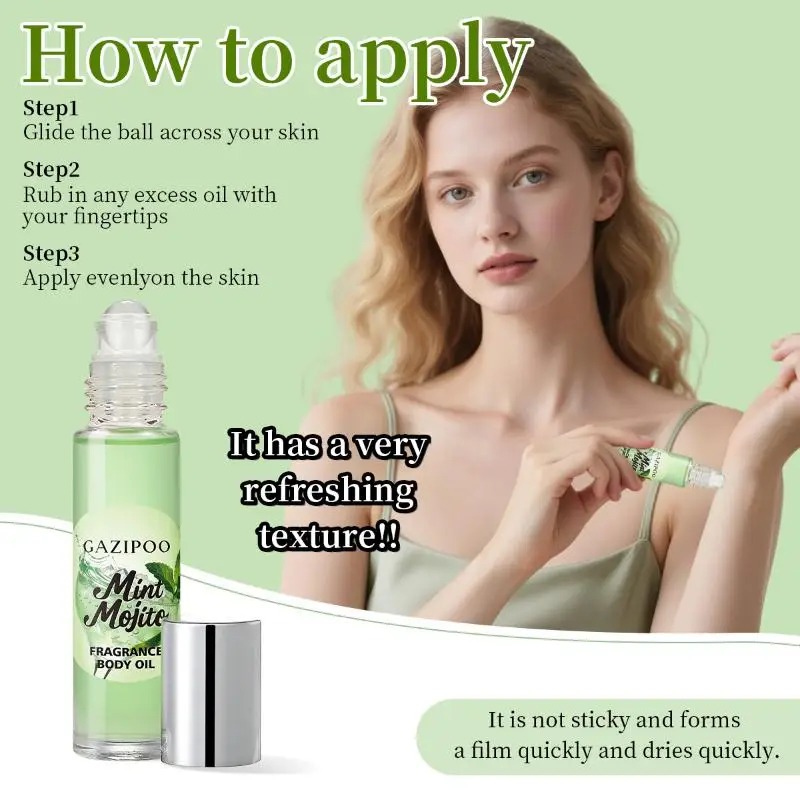 

【AD】10ml Mint Roll-on Fragrance Men's And Women's Fragrance Oil Dating Fresh Niche Long-lasting Fragrance For Body Daliy Use