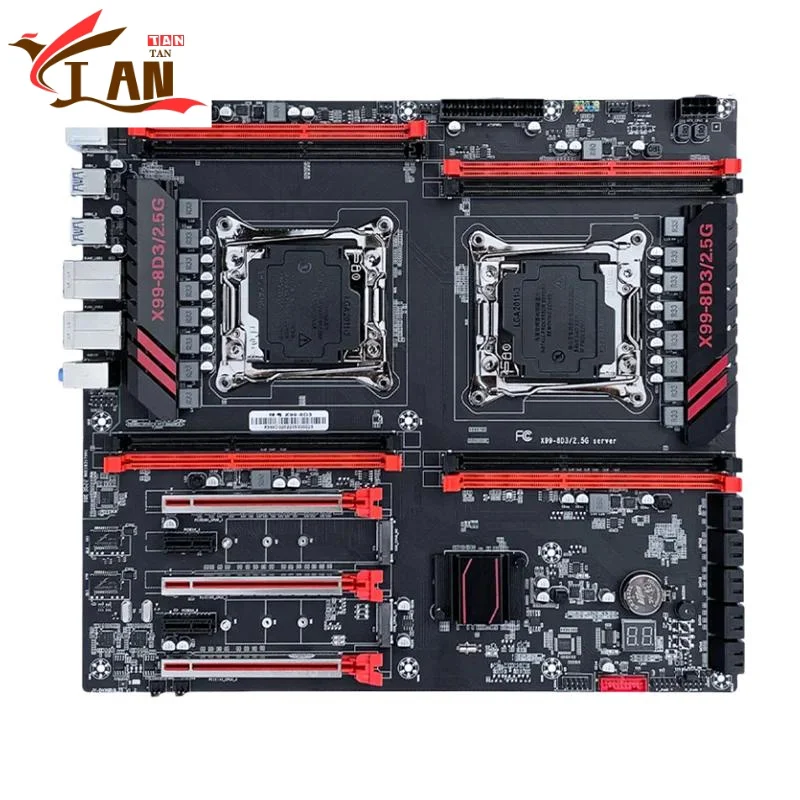 

For JGINYUE X99-8D3/2.5G Mtherboard 256GB M.2 NVME LGA 2011-3 DDR3 E-ATX X99 Mainboad 100% Tested Fully WorkMA Tan