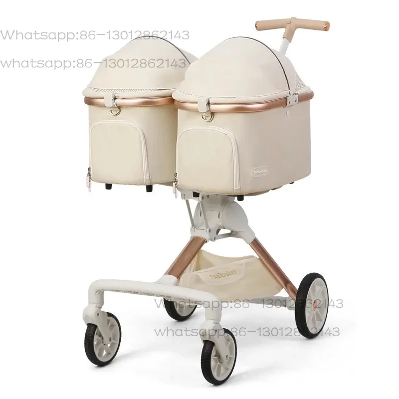 4 wheels for outdoor use, cat's handbag, detachable handcart, luxury pet supplies