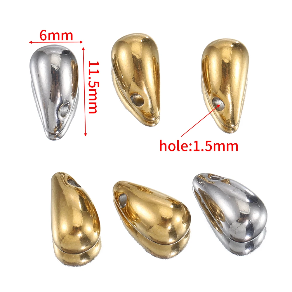 10pcs Stainless Steel Waterdrop Charms Pendants for Earrings Necklace Jewelry Making DIY Supplies Necklace Bulk Wholesale