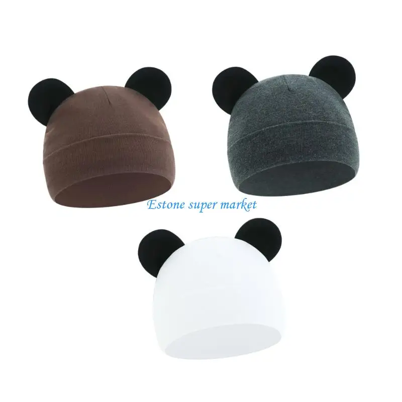 090B 3pcs Winter Cotton Hat Comfortable Crochet Knitted Warm Hat Breathable