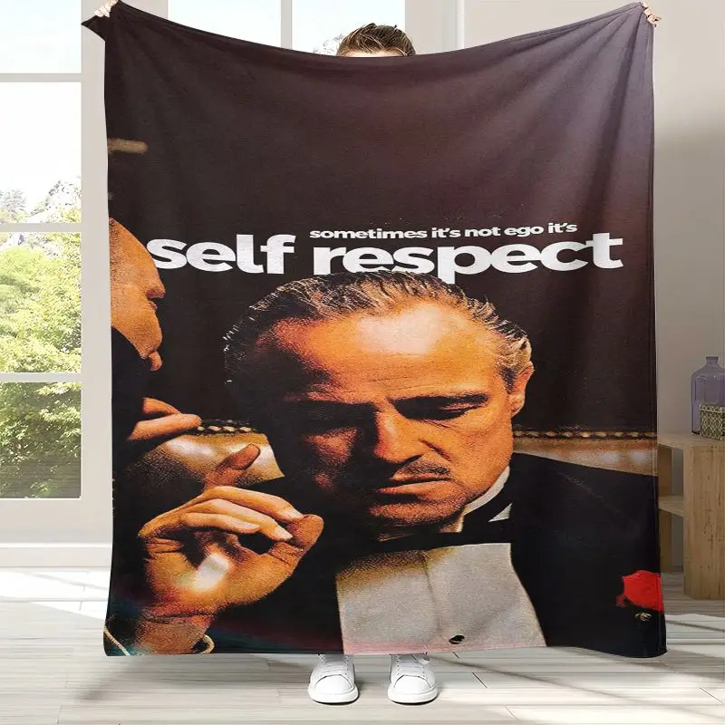 Vintage Movie The Godfather Vito Corleone Flannel Throw Blanket,Cozy Blanket for Bed,Sofa,Living Room,Picnic,Camping,Home Decor