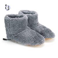 A68P-Winter USB Heater Foot Shoes Electric Shoes Warming Pad Plush Warm Electric Slippers Feet Heated Insoles