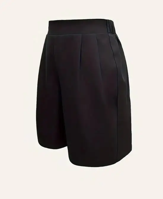 Spodnie damskie na lato 2025, jednolite, z wysokim stanem, plisowane, luźne, z prostymi nogawkami, codzienne, proste, uniwersalne szorty.