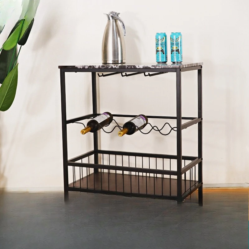 Mobile dining cart, wine rack, kitchen hand push, dining room side cabinet, tea American cart can be moved