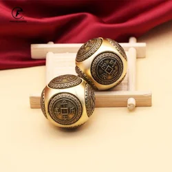 Copper Fidget Spinner Toy Brass Stress Relief Cube Six-Faced Four coins Decompression Cube Adult Antistress Fidget Toys Gift
