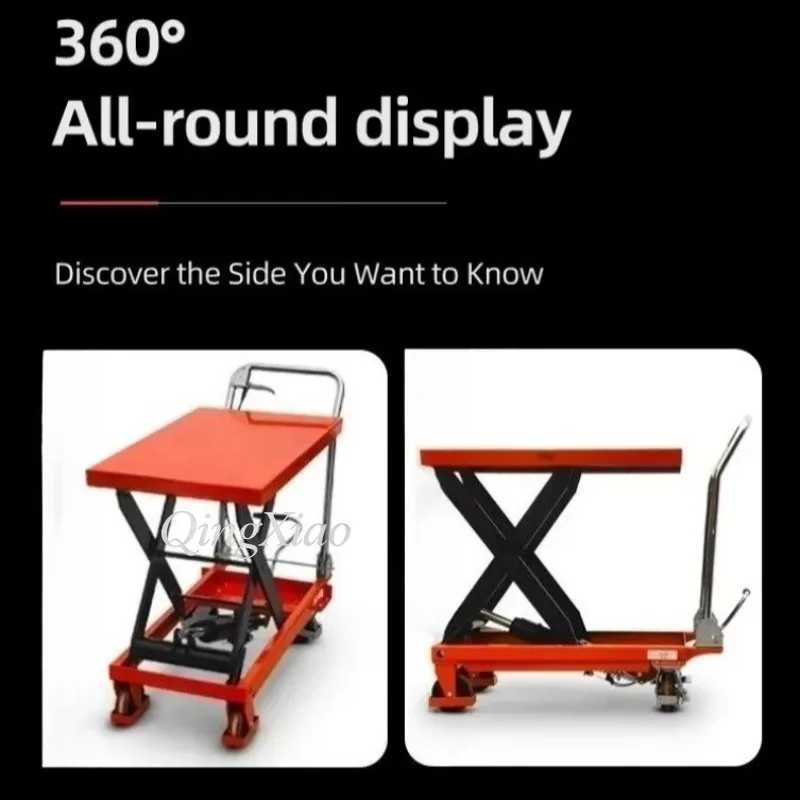 Manual Mobile Hydraulic Lift Small Simple Cart Scissor Lift Customizable Work Platform Safe Stable Durable Convenient Flexible